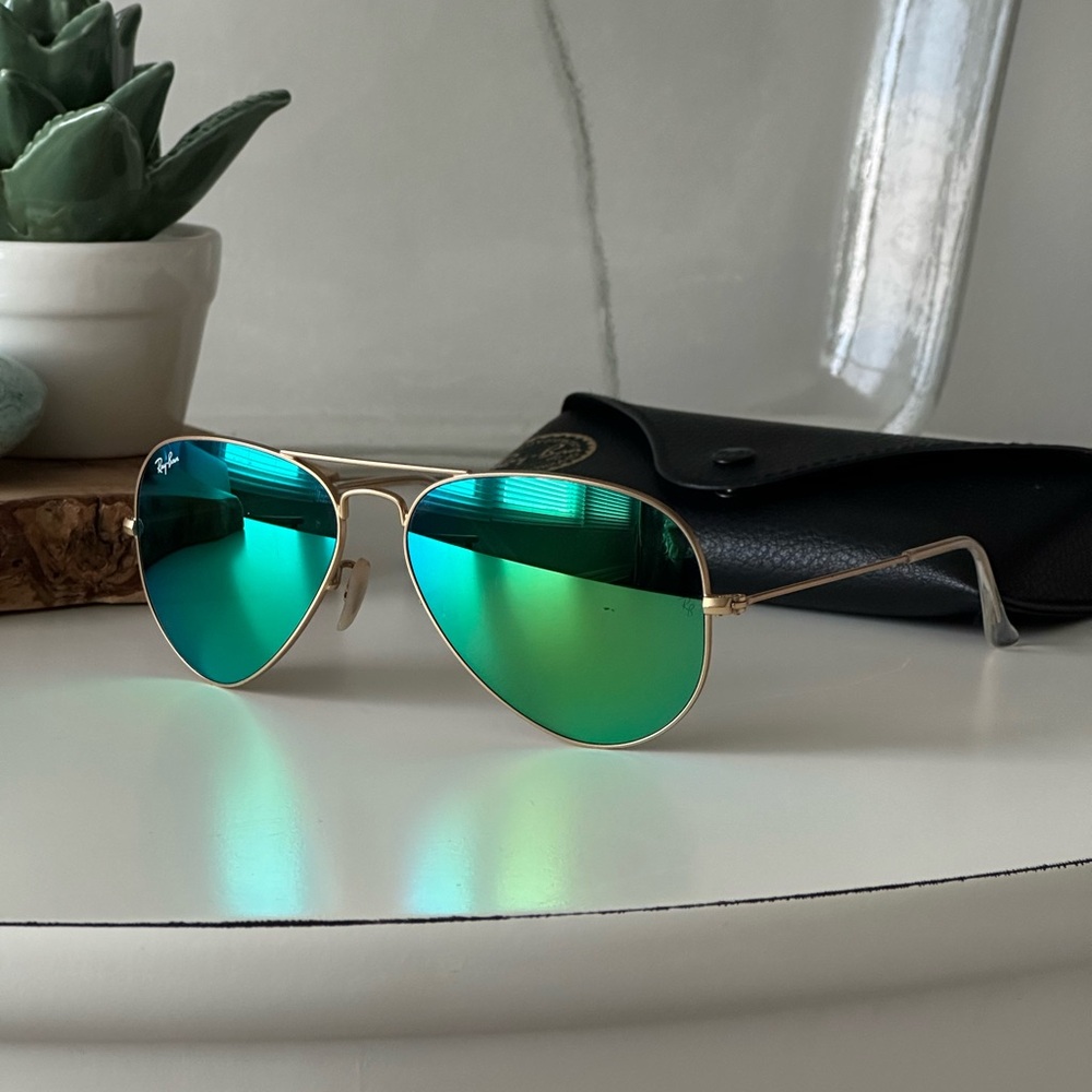RayBan flash lens aviators